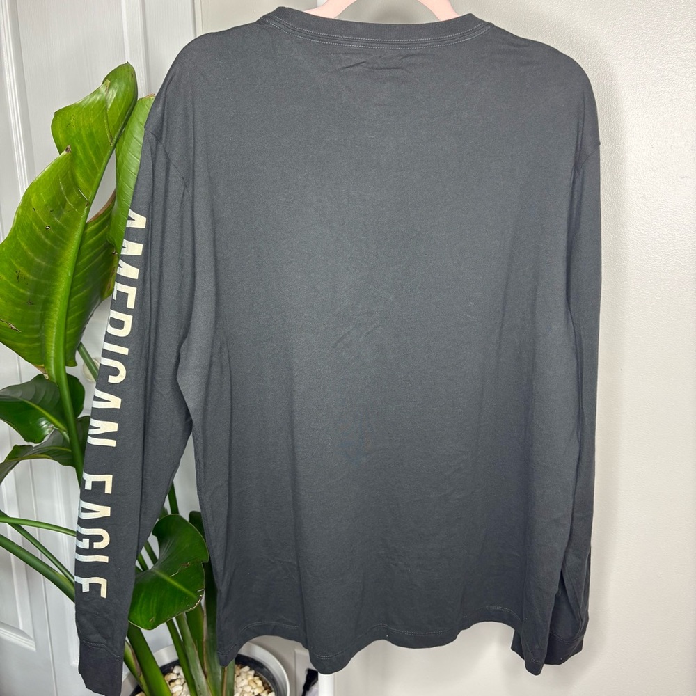 NWT American Eagle AE Photoreal Black Super Soft Long Sleeve Shirt Large - Picture 4 of 8